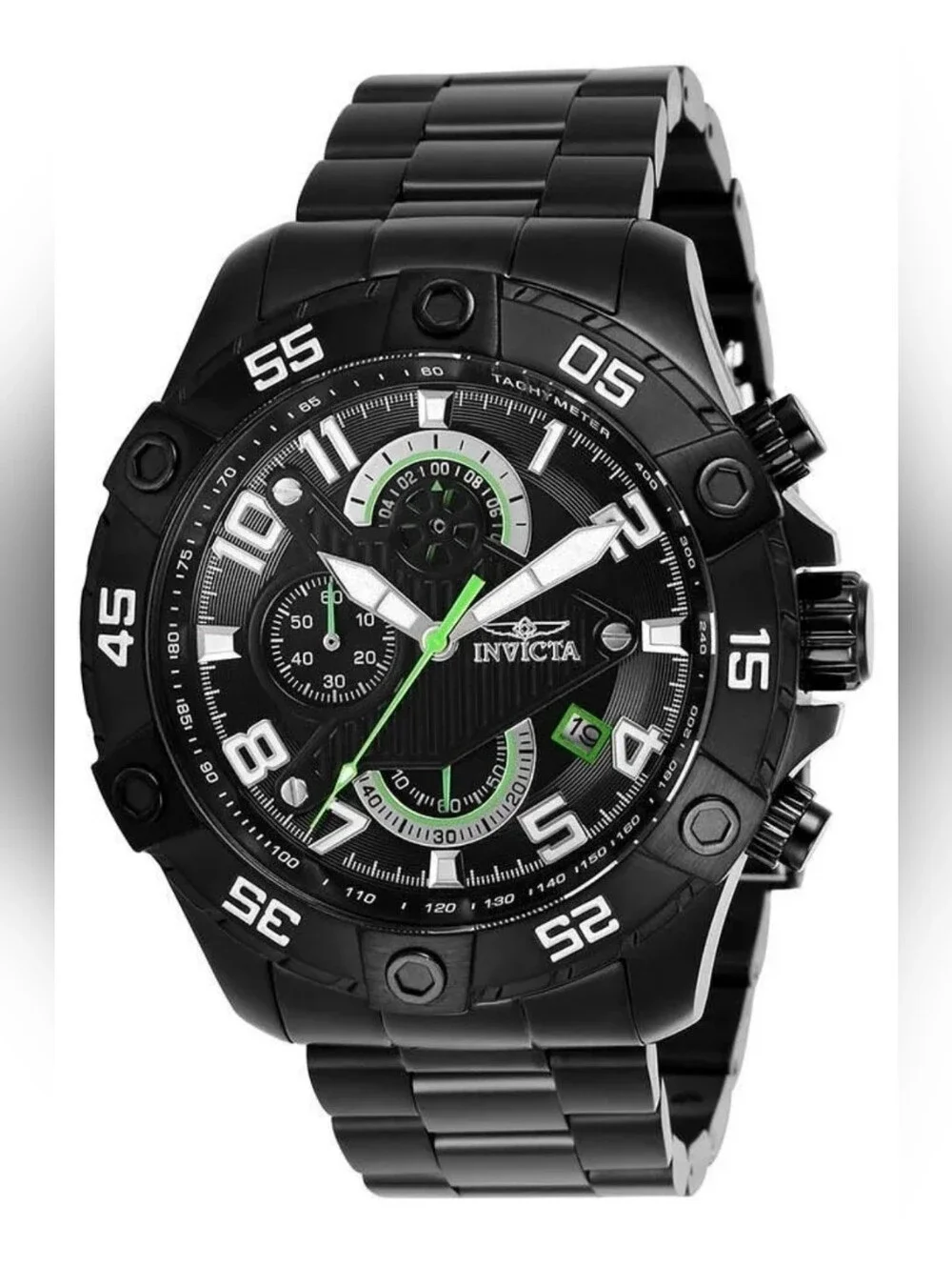 Invicta S1 Rally 26101 Men's Round Black & Green Analog Chronograph Date Watch